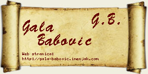 Gala Babović vizit kartica